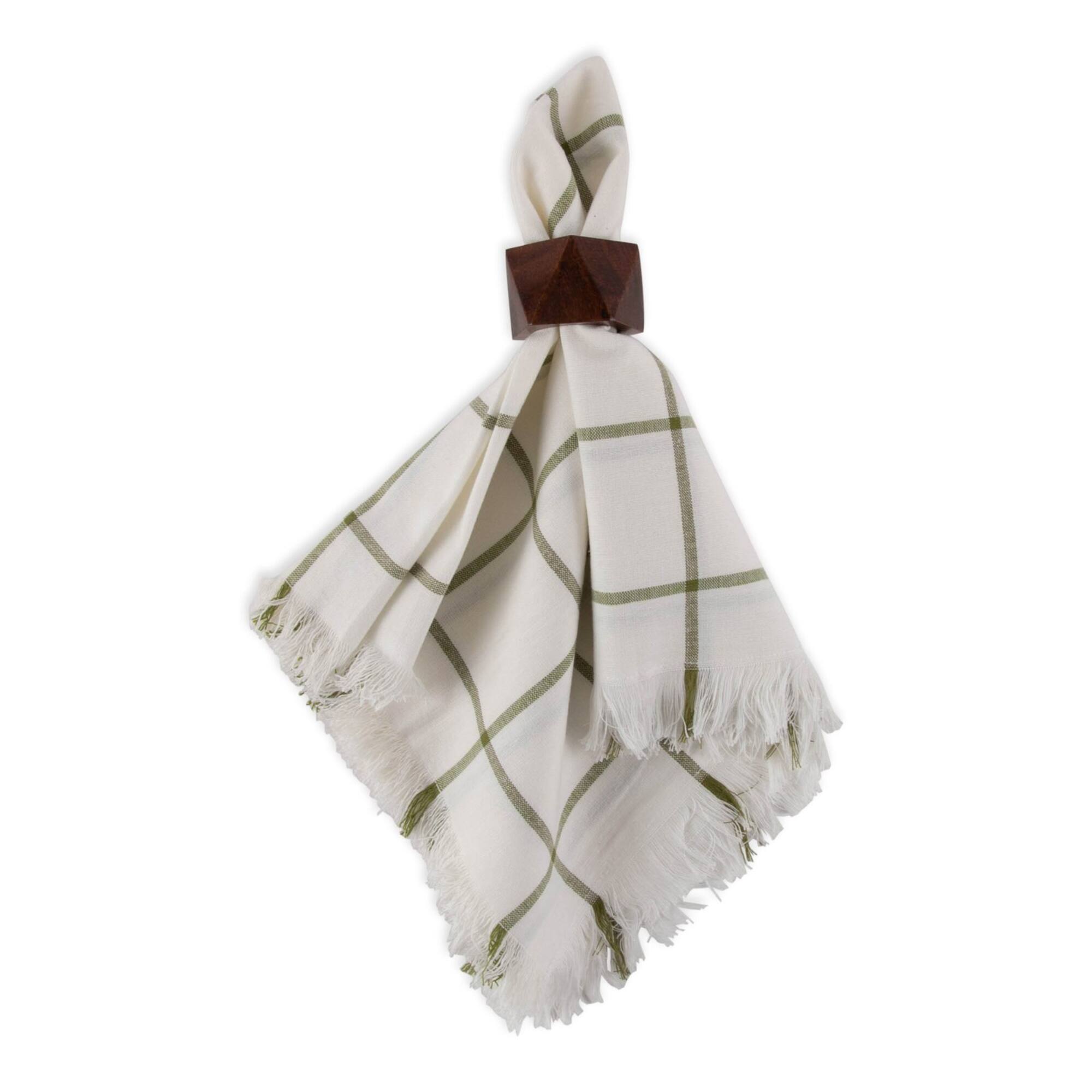 DII® Ventana Green Check Fringed Cloth Dinner Napkins, 6ct.